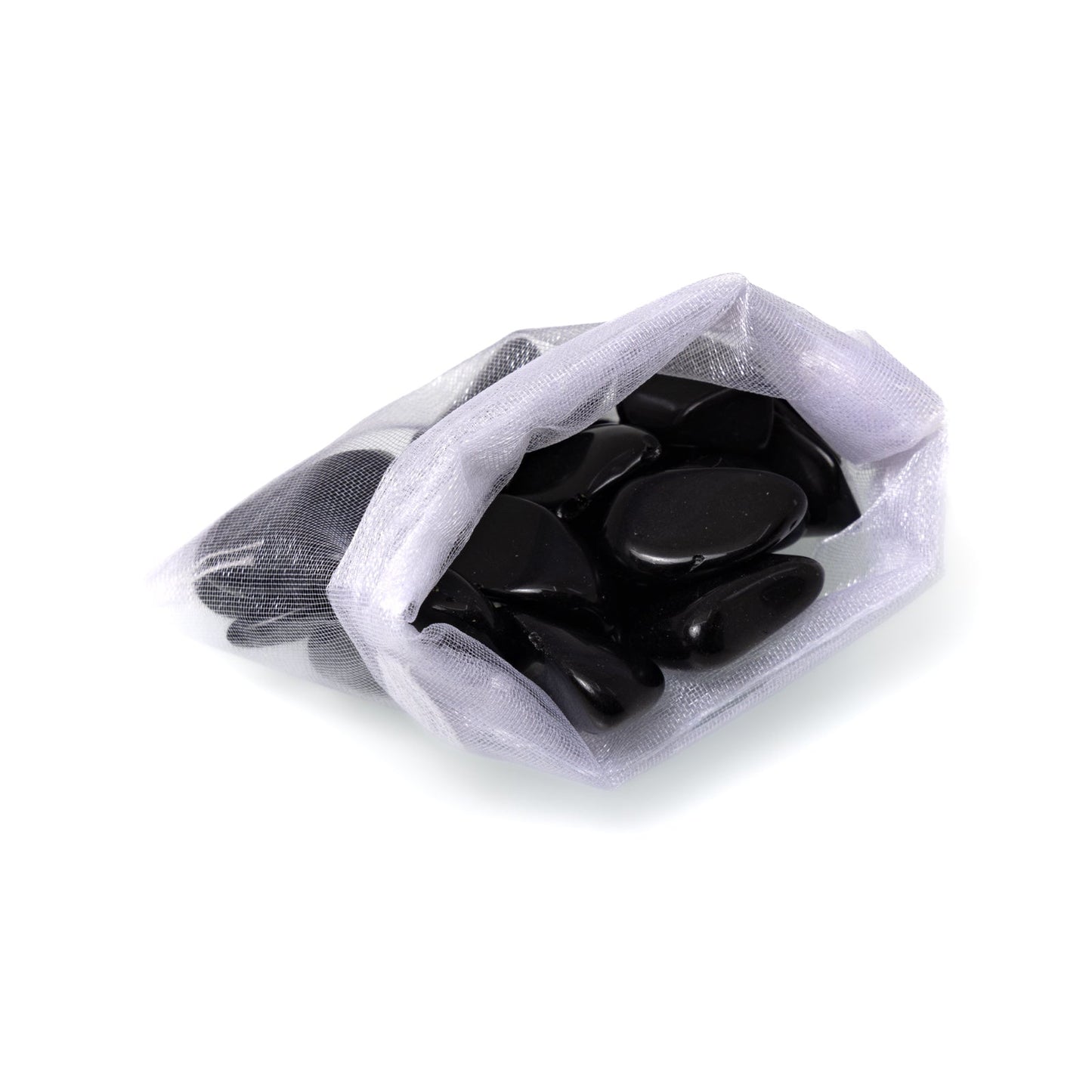 22 Tumbled Pieces of Black Obsidian