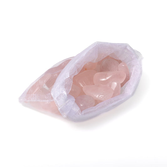 22 Tumbled Pieces of Rose Quartz